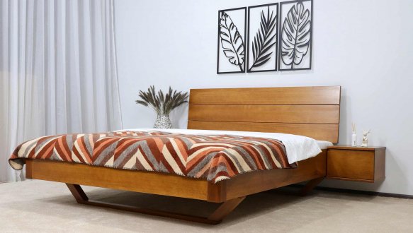 Ліжко двоспальне дерев'яне Дрімка Мадрид Бук