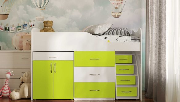 Ліжко кімната зі столом №5 Viorina Deko Корпус білий 15