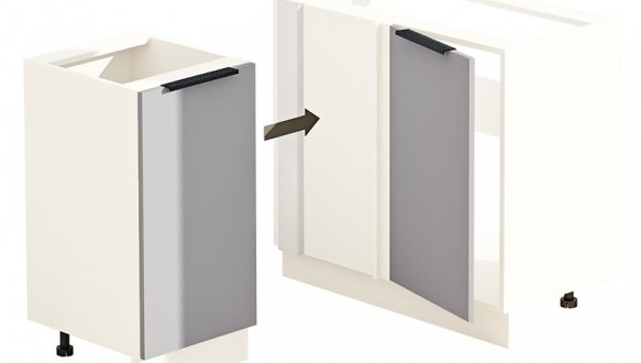 Тумба нижня Н100х60.82.1Д. кут. Мийка Лофт глянець