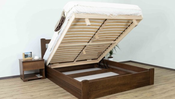 Ліжко дерев'яне низьке узніжжя Дрімка Геракл з підйомним механізмом та нішею для білизни Бук 6