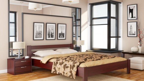 Ліжко дерев'яне Естелла Рената / Серія Тесса Щит / Масив Бук 9