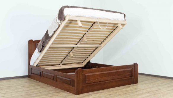 Ліжко дерев'яне Дрімка Едель з підйомним механізмом та нішею для білизни Бук 8