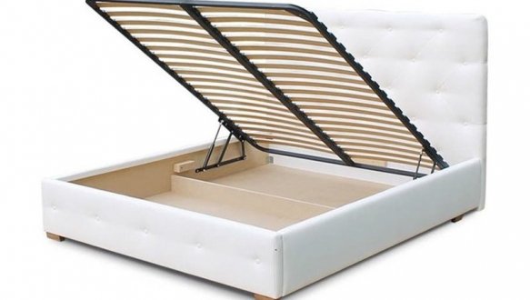 Кровать мягкая двуспальная Городок меблі Арабель с подъемным механизмом и нишей для белья 11