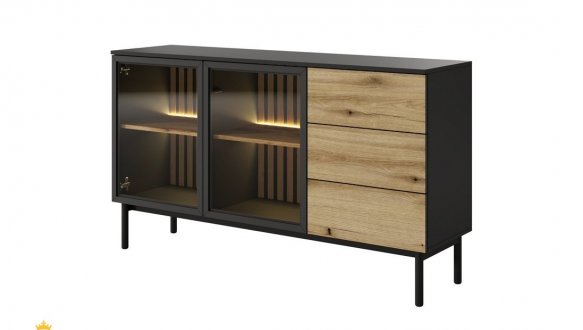 Комод Ланг / Lang 2D3S/150 Дуб Евок/Черный 2