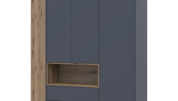 Шафа для одягу з нішею та пеналом Дорос Дейл графіт 3 дверна 178 см