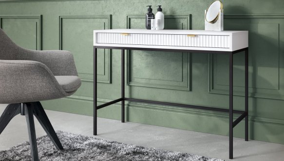 Стол туалетный Белый/Черные ножки T104 Nova