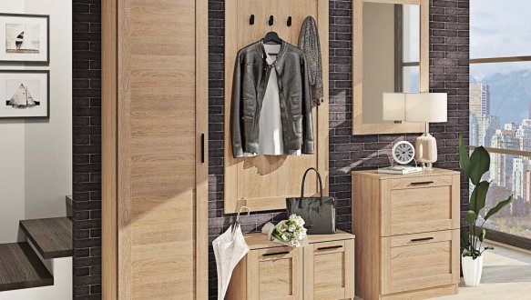 Модульная прихожая Комфорт Мебель ВТ-4076 Престиж Дуб натуральный