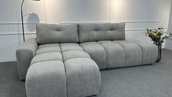 Кутовий диван розкладний крокуюча єврокнижка Елізіум Сапфір 277 см 9