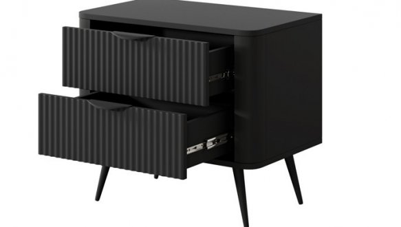 Тумба прикроватная 2S Черный/Черные ножки Lante 3