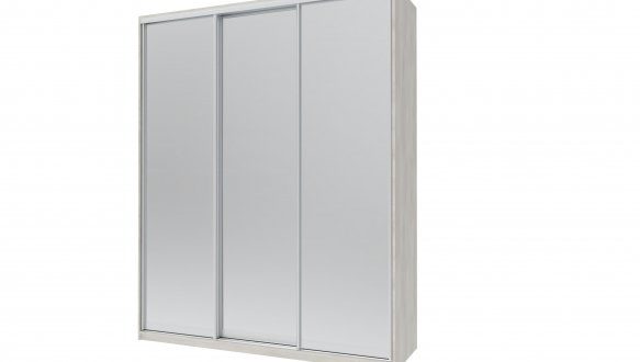 Шкаф-купе с зеркалами Дорос Сити Лайт белое дерево 3 дверный 180 см