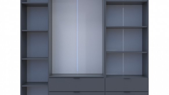 Шкаф для одежды Дорос Гелар графит 3-х дверный с пеналом 176,2 см 2