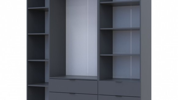 Шкаф для одежды Дорос Гелар графит 3-х дверный с пеналом 176,2 см 3