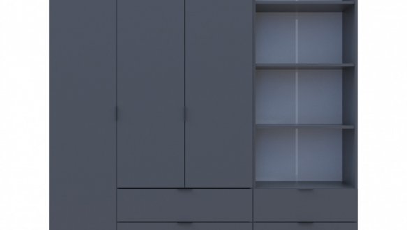 Шкаф для одежды Дорос Гелар графит 3-х дверный с пеналом 176,2 см 4