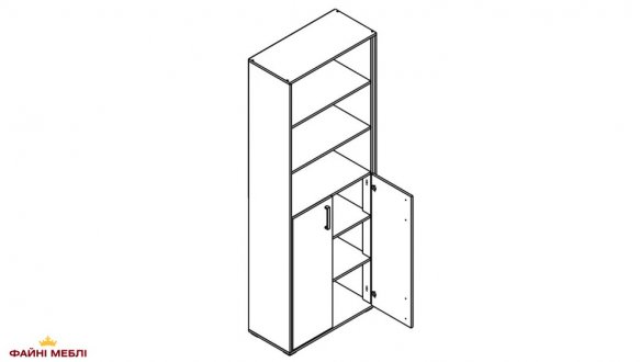 Пенал REG2D/80 Прайм Кашемир / Черный 0