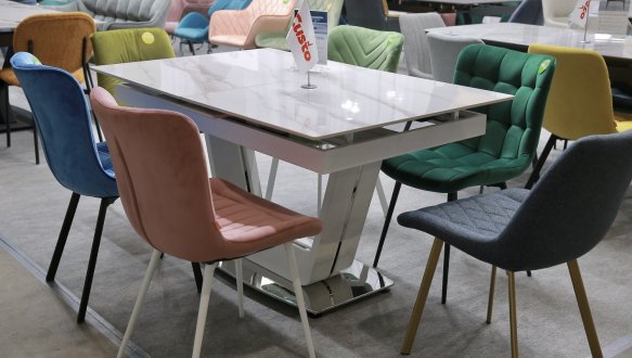 Стіл Ludwig (140-180 см) White (+beige) Glossy 4