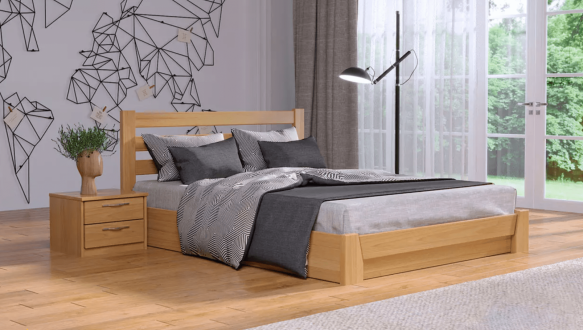 Кровать деревянная Эстелла Селена с подьемным механизмом и нишей для белья Щит / Массив Бук 4