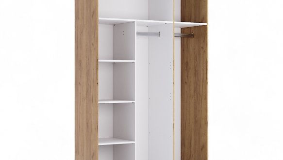 Шафа 3Д с дзеркалом Міромарк Луіза 3 дверна білий 160 см 2