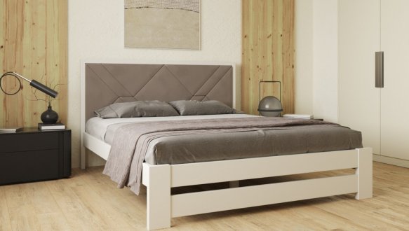 Ліжко дерев'яне з м'якою вставкою ArborDrev Симфонія Преміум Сосна / Бук Білий 0