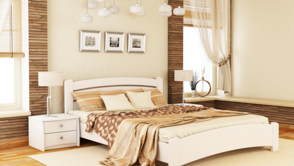 Кровать деревянная Эстелла Венеция Люкс / Серия Вега Щит / Массив Бук 10