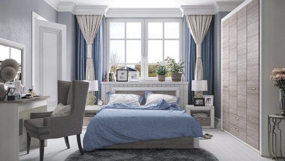 Модульная спальня Olivia/Оливия Mebelbos Крем/Дуб анкона 0