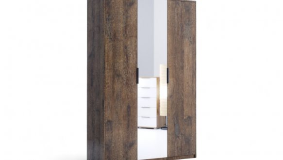 Шкаф 3дв с зеркалом Миромарк Квадро 3 дверный дуб барокко 138 см