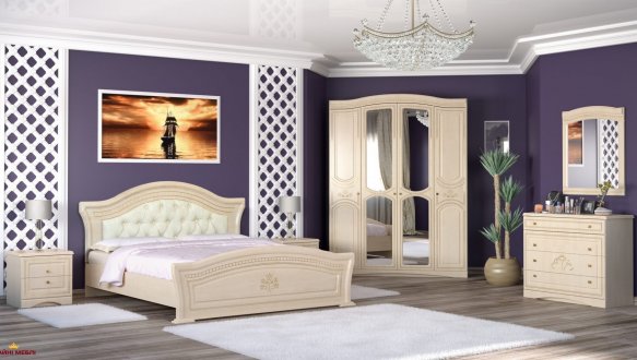 Кровать без ламелей с мягким изголовьем Милано 2