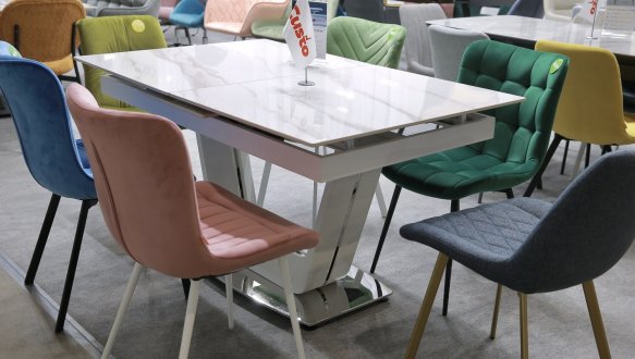 Стіл Ludwig (140-180 см) White (+beige) Glossy 8