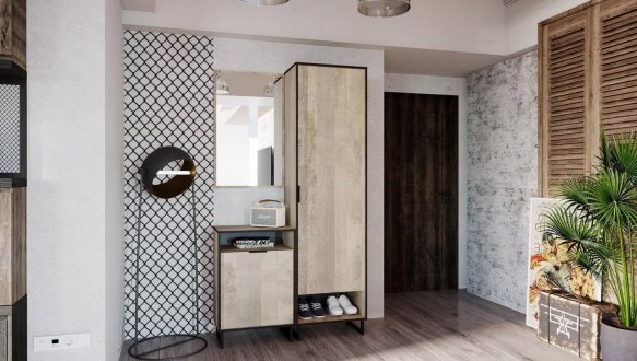 Зеркало дуб гранж песочный F-0002 0