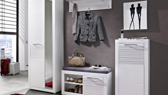 Модульний передпокій ВМК-Україна Флеймс Білий / Білий глянець