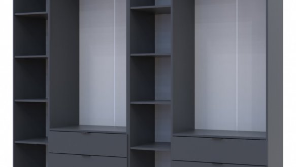Шкаф Дорос Гелар графит с Этажеркой 6 дверной 270,6 см 3