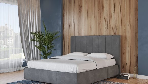 Кровать мягкая двуспальная Лев Венеция