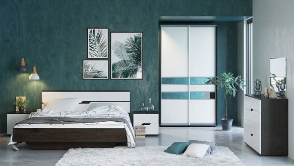 Модульная спальня Mariya/Мария Світ меблів Дуб Борас/Белое золото 1