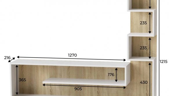 Стенка мини под телевизор Art in Head Лайт 155 см 5