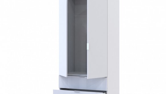 Шафа для одягу Дорос Гелар білий 2 ДСП 77,5 см 0