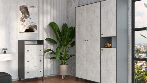 Шафа 2д з нішею КС Глорія 2 дверна антрацит 50 см 2