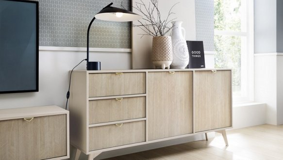 Комод беж песочный/пихта сканди Forest KSZ158