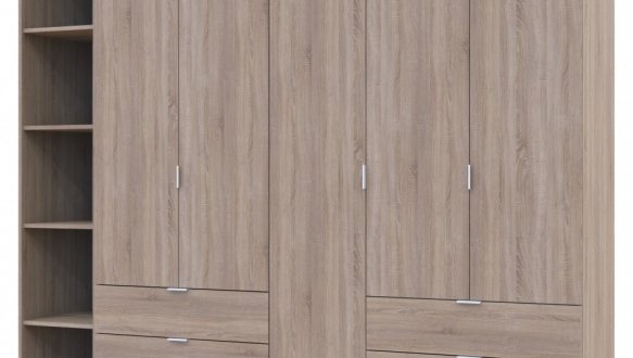 Шкаф Дорос Гелар дуб сонома с Этажеркой 5 дверной 231,9 см 3