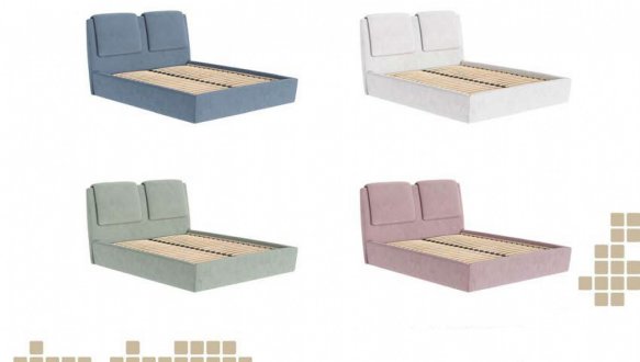 Кровать мягкая двуспальная Городок меблі Лаура с подъемным механизмом и нишей для белья 6