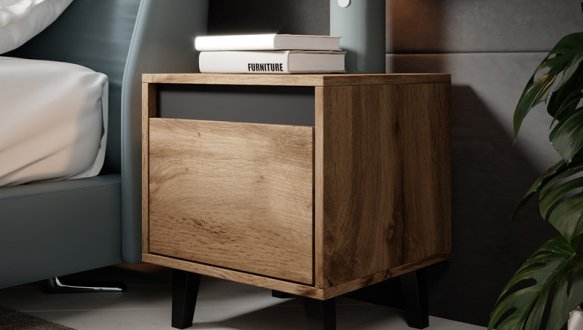 Тумба прикроватная Cama Nord/Норд Дуб Вотан/Антрацит