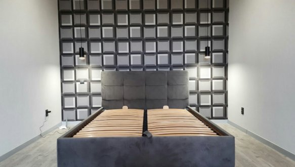 Ліжко двоспальне м'яке Мія з підйомним механізмом та нішею для білизни