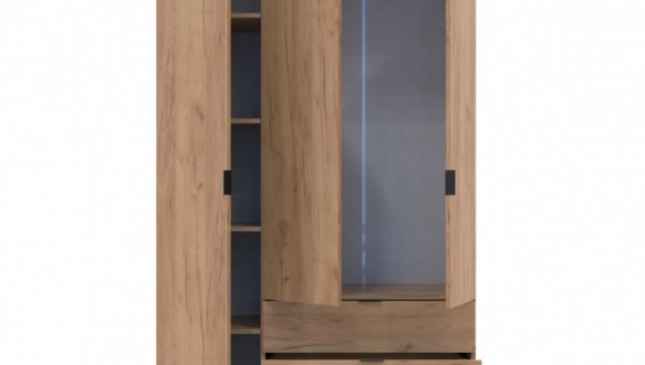 Шкаф для одежды Дорос Гелар дуб крафт золотой 3 дверный 116,2 см 4