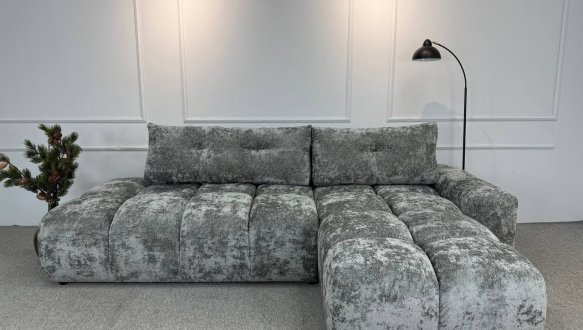 Кутовий диван розкладний крокуюча єврокнижка Елізіум Сапфір 277 см 48