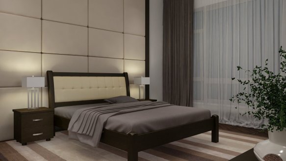 Кровать двуспальная деревянная Явито Лион Массив Ольха / Ясень / Дуб 4