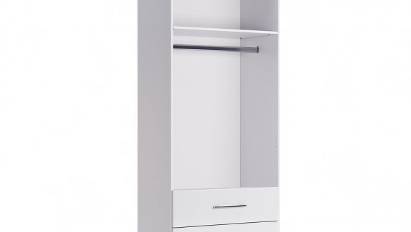 Шкаф 2дв 2шх Миромарк Фемели 2дверный белый 90 см 1