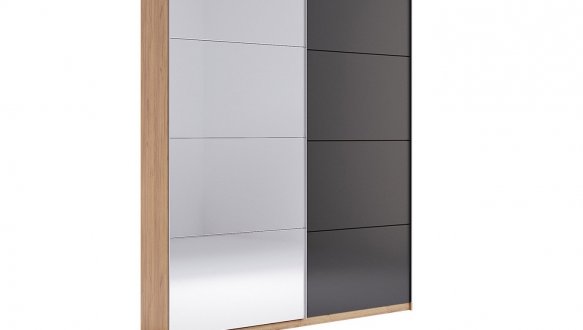 Шафа-купе із дзеркалом Міромарк Луна 2 дверна дуб крафт 150 см