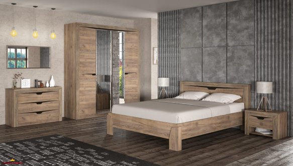 Шкаф 4Д Mebel Service София 4 дверный дуб табако 196 см 0