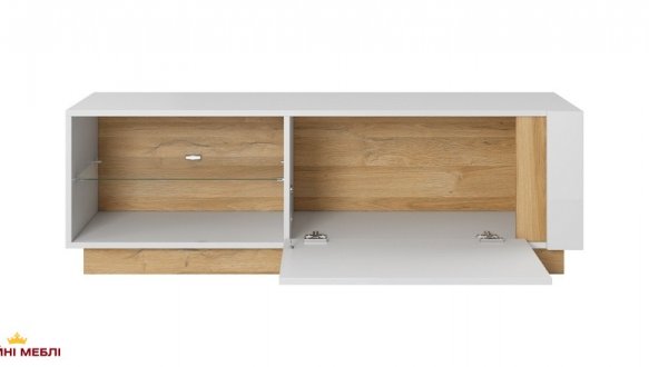 Тумба під ТВ Arco/Арко RTV138 2D Білий/Білий глянець/Дуб грандсон Perfect Home Ширина 138 см 0