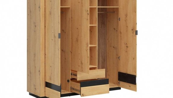 Шкаф SZF3D2S BRW Poland Ostia 3 дверный дуб вотан 181 см 2