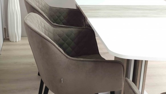 Стіл Fenix/Фенікс Інтарсіо Атрвуд Темний/Білий Діамант Розкладний 140/180 см 15