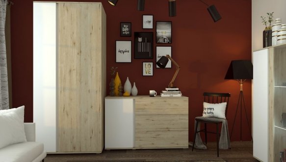 Шафа Сокме 2Д Герда 2 дверна дуб 90 см 0